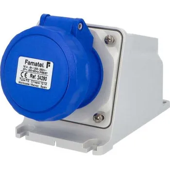 Elektrická zásuvka 24290 Zásuvka nástěnná IP67, 230V, 16A, 3P, 6h - SpeedPRO, Famatel