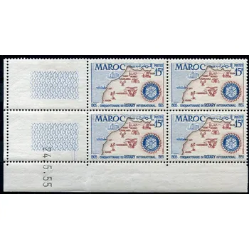 Poštovní známka (1955) Mi.Nr. 387 + K **, 4-bl - Maroko - Rotary klub