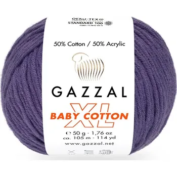 Příze Gazzal Příze Baby cotton XL 3440XL fialová