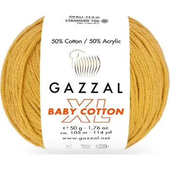 Příze Gazzal Příze Baby cotton XL 3447XL hořčicová
