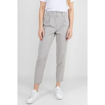 Dámské kalhoty Vero Moda dámské kalhoty s proužkem Wendy šedobéžové Velikost: 34/32