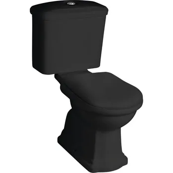 Umyvadlo Kerasan RETRO WC kombi, spodní odpad, černá-chrom WCSET33-RETRO-SO