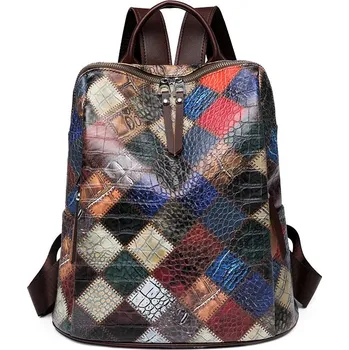 Městský batoh Dámský kožený batoh FLY FF263 Barva: Hnědá