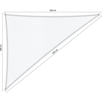 Krycí plachta Lazy Momo Nepromokavý trojúhelník 90° lightsail 4,0 x 5,0 x 6,4 m Barva: Ibiza bílá