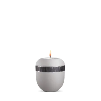 Smuteční dekorace Keramická miniurna Veta - Stříbrně šedá