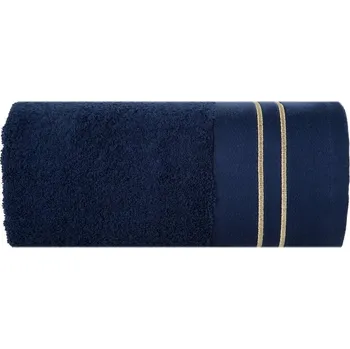 Ručník Bavlněný ručník OLIVIA se zlatou výšivkou - granátově modrý Rozměr ručníku: 50x90cm