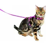 Postroj pro kočky + vodítko, růžový