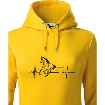 Dámská mikina Dámská mikina Tep a kůň, Barva Žlutá, Velikost M, Canvas Dámská mikina Bezvatriko.cz 0867