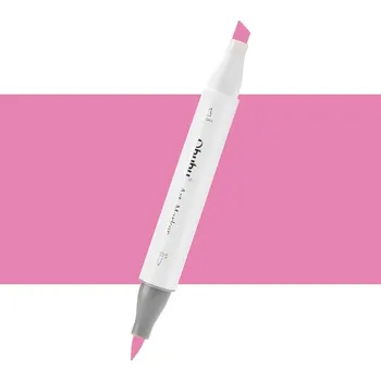 Lihová fixa OHUHU oboustranná Brush & Chisel, RV080 Bright Pink