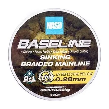 Nash Splétaná Šňůra Baseline Sinking Braid UV Yellow 600 m - 0,28 mm 13,6 kg