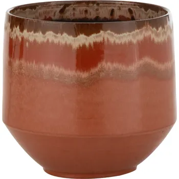 Květináč Hnědý keramický květináč J-line Alone 27 cm