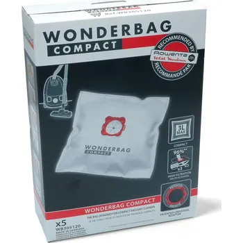 ROWENTA MOULINEX TEFAL Wonderbag Compact WB305120 sáčky s kapacitou 3 litry pro vysavač 5 kusů