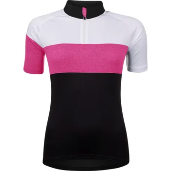 cyklistický dres dres FORCE VIEW LADY kr. rukáv,černo-bílo-růžový Velikost: kr rukáv,črn-bílo-růžový XL