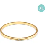 JVD Dámský ocelový pozlacený pevný náramek se zirkony SSSB0096XI8GOXL