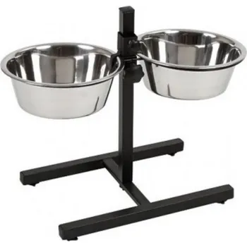 Stojan + 2 misky z nerezu, 2x2800 ml