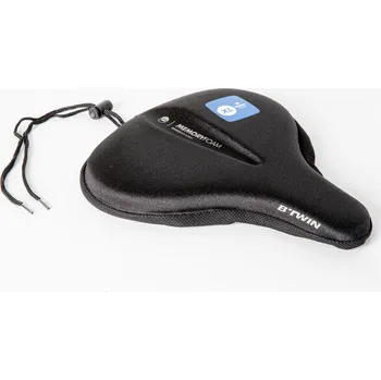 Sedlo na kolo DECATHLON Potah na sedlo Memoryfoam 500 velikost XL černý