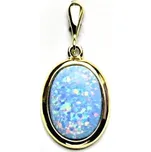 Zlatý přívěsek - modrý opál - P1454 - žluté zlato (Přívěsek s opálem ve žlutém zlatě)