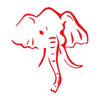 Samolepící dekorace SAMOLEPKA Slon 024 pravá (10 - červená) NA AUTO, NÁLEPKA, FÓLIE, POLEP, TUNING, VLASTNÍ TEXT, TISK, AUTOSAMOLEPKY.cz, POLEPY, OBRÁZEK, LOGO, SAMOLEPKY