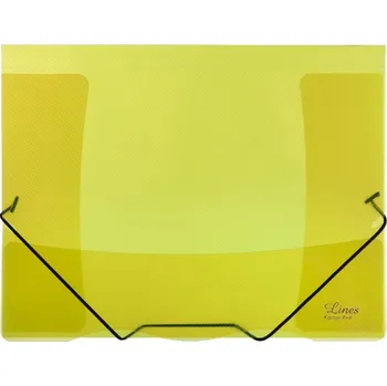 Archivační box Lines - sloha A4 s gumkou, žlutá