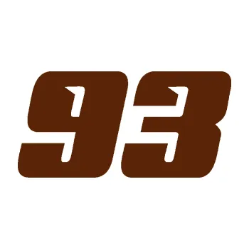Polep vozidla SAMOLEPKA Startovní číslo 93 typ 6 (15 - hnědá) NA AUTO, NÁLEPKA, FÓLIE, POLEP, TUNING, VLASTNÍ TEXT, TISK, AUTOSAMOLEPKY.cz, POLEPY, OBRÁZEK, LOGO, SAMOLEPKY