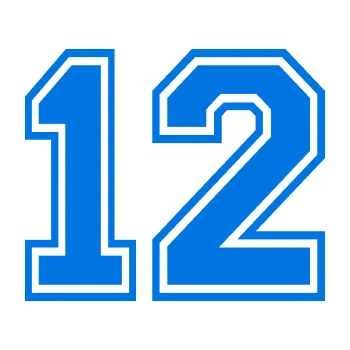 Polep vozidla Startovní číslo 12 typ 4 (11 - modrá oceán) SAMOLEPKA NA AUTO, NÁLEPKA, FÓLIE, POLEP, TUNING, VLASTNÍ TEXT, TISK, AUTOSAMOLEPKY.cz, POLEPY, OBRÁZEK, LOGO, 3D STICKERS