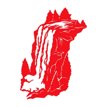 Samolepící dekorace SAMOLEPKA Vodopád levá krajina (10 - červená) NA AUTO, NÁLEPKA, FÓLIE, POLEP, TUNING, VLASTNÍ TEXT, TISK, AUTOSAMOLEPKY.cz, POLEPY, OBRÁZEK, LOGO, SAMOLEPKY