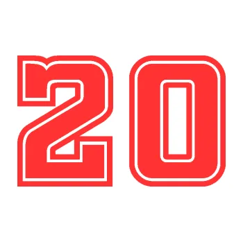 Polep vozidla Startovní číslo 20 typ 5 (02 - světle červená) SAMOLEPKA NA AUTO, NÁLEPKA, FÓLIE, POLEP, TUNING, VLASTNÍ TEXT, TISK, AUTOSAMOLEPKY.cz, POLEPY, OBRÁZEK, LOGO, 3D STICKERS