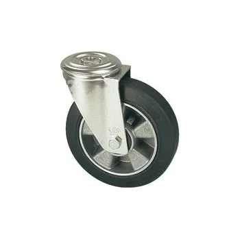Pojezdové kolečko ZVK 125/QR Otočné kolo s černou gumovou obručí s otvorem 7220113