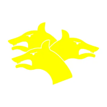 Polep vozidla SAMOLEPKA Trojhlavý pes kerberos levá (05 - žlutá citron) NA AUTO, NÁLEPKA, FÓLIE, POLEP, TUNING, VLASTNÍ TEXT, TISK, AUTOSAMOLEPKY.cz, POLEPY, OBRÁZEK, LOGO, SAMOLEPKY