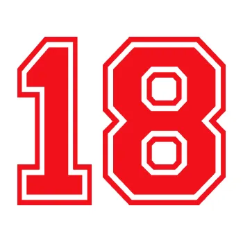 Polep vozidla SAMOLEPKA Startovní číslo 18 typ 4 (10 - červená) NA AUTO, NÁLEPKA, FÓLIE, POLEP, TUNING, VLASTNÍ TEXT, TISK, AUTOSAMOLEPKY.cz, POLEPY, OBRÁZEK, LOGO, SAMOLEPKY