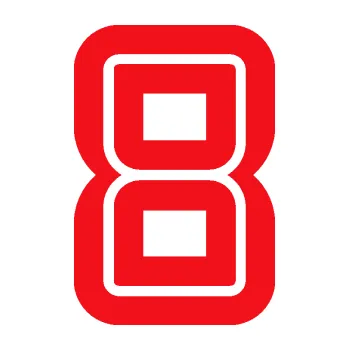 Polep vozidla Startovní číslo 8 typ 7 (10 - červená) SAMOLEPKA NA AUTO, NÁLEPKA, FÓLIE, POLEP, TUNING, VLASTNÍ TEXT, TISK, AUTOSAMOLEPKY.cz, POLEPY, OBRÁZEK, LOGO, 3D STICKERS