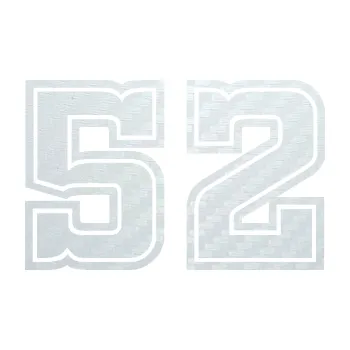 Polep vozidla Startovní číslo 52 typ 5 (51 - 3D karbon bílý) SAMOLEPKA NA AUTO, NÁLEPKA, FÓLIE, POLEP, TUNING, VLASTNÍ TEXT, TISK, AUTOSAMOLEPKY.cz, POLEPY, OBRÁZEK, LOGO, 3D STICKERS