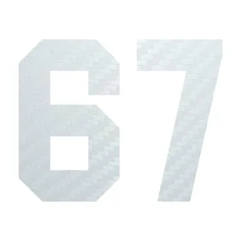 Polep vozidla SAMOLEPKA Startovní číslo 67 (51 - 3D karbon bílý) NA AUTO, NÁLEPKA, FÓLIE, POLEP, TUNING, VLASTNÍ TEXT, TISK, AUTOSAMOLEPKY.cz, POLEPY, OBRÁZEK, LOGO, SAMOLEPKY