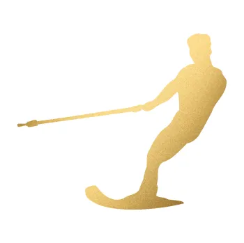 Polep vozidla SAMOLEPKA Vodní lyže 003 levá (43 - zlatá metalíza) NA AUTO, NÁLEPKA, FÓLIE, POLEP, TUNING, VLASTNÍ TEXT, TISK, AUTOSAMOLEPKY.cz, POLEPY, OBRÁZEK, LOGO, SAMOLEPKY