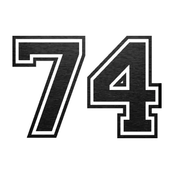 Polep vozidla Startovní číslo 74 typ 4 (63 - škrábaný kov černý) SAMOLEPKA NA AUTO, NÁLEPKA, FÓLIE, POLEP, TUNING, VLASTNÍ TEXT, TISK, AUTOSAMOLEPKY.cz, POLEPY, OBRÁZEK, LOGO, 3D STICKERS
