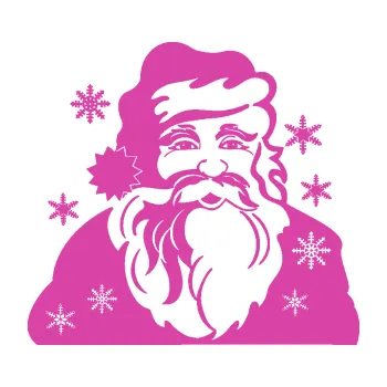 Samolepící dekorace Vánoční Santa 001 levá (16 - růžová) SAMOLEPKA NA AUTO, NÁLEPKA, FÓLIE, POLEP, TUNING, VLASTNÍ TEXT, TISK, AUTOSAMOLEPKY.cz, POLEPY, OBRÁZEK, LOGO, 3D STICKERS
