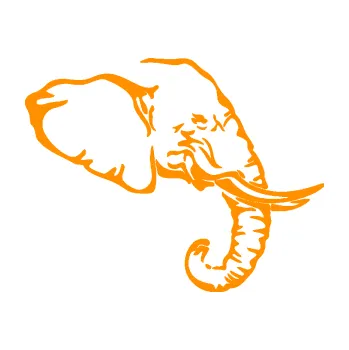 Samolepící dekorace SAMOLEPKA Slon 030 pravá hlava (06 - oranžová) NA AUTO, NÁLEPKA, FÓLIE, POLEP, TUNING, VLASTNÍ TEXT, TISK, AUTOSAMOLEPKY.cz, POLEPY, OBRÁZEK, LOGO, SAMOLEPKY