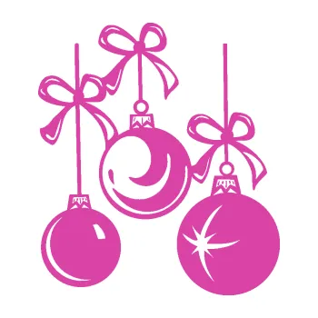 Samolepící dekorace Vánoční ozdoby 001 pravá (16 - růžová) SAMOLEPKA NA AUTO, NÁLEPKA, FÓLIE, POLEP, TUNING, VLASTNÍ TEXT, TISK, AUTOSAMOLEPKY.cz, POLEPY, OBRÁZEK, LOGO, 3D STICKERS