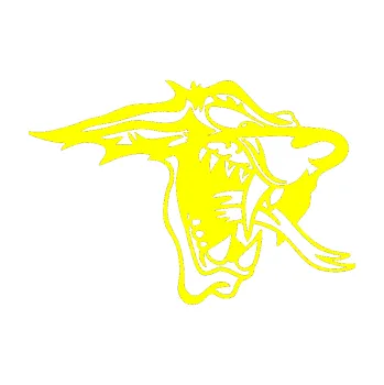 Samolepicí dekorace na vozidlo Vlk pravá (05 - žlutá citron) SAMOLEPKA NA AUTO, NÁLEPKA, FÓLIE, POLEP, TUNING, VLASTNÍ TEXT, TISK, AUTOSAMOLEPKY.cz, POLEPY, OBRÁZEK, LOGO, 3D STICKERS