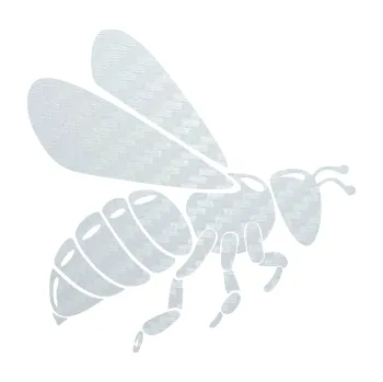 Samolepící dekorace SAMOLEPKA Včela 001 pravá (51 - 3D karbon bílý) NA AUTO, NÁLEPKA, FÓLIE, POLEP, TUNING, VLASTNÍ TEXT, TISK, AUTOSAMOLEPKY.cz, POLEPY, OBRÁZEK, LOGO, SAMOLEPKY