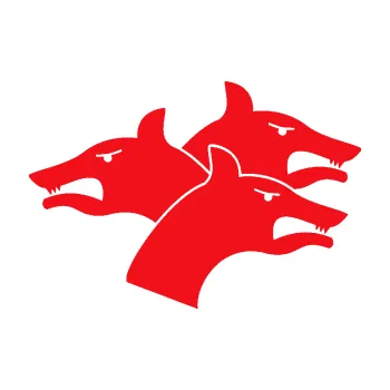 Polep vozidla SAMOLEPKA Trojhlavý pes kerberos pravá (10 - červená) NA AUTO, NÁLEPKA, FÓLIE, POLEP, TUNING, VLASTNÍ TEXT, TISK, AUTOSAMOLEPKY.cz, POLEPY, OBRÁZEK, LOGO, SAMOLEPKY