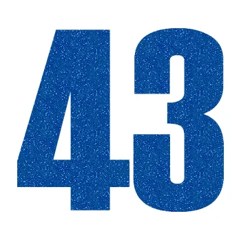 Samolepicí dekorace na vozidlo Startovní číslo 43 typ 2 (88 - Ultra Metalic modrá) SAMOLEPKA NA AUTO, NÁLEPKA, FÓLIE, POLEP, TUNING, VLASTNÍ TEXT, TISK, AUTOSAMOLEPKY.cz, POLEPY, OBRÁZEK, LOGO, 3D STICKERS