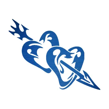 Samolepící dekorace SAMOLEPKA Srdíčka 001 pravá se šípem (65 - škrábaný kov modrý) NA AUTO, NÁLEPKA, FÓLIE, POLEP, TUNING, VLASTNÍ TEXT, TISK, AUTOSAMOLEPKY.cz, POLEPY, OBRÁZEK, LOGO, SAMOLEPKY