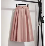 áčková midi sukně s vysokým pasem - Růžová UNI Barva: Růžová, Velikost: ONE SIZE