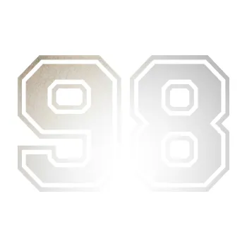 Polep vozidla Startovní číslo 98 typ 4 (82 - odrazková reflexní bílá) SAMOLEPKA NA AUTO, NÁLEPKA, FÓLIE, POLEP, TUNING, VLASTNÍ TEXT, TISK, AUTOSAMOLEPKY.cz, POLEPY, OBRÁZEK, LOGO, 3D STICKERS