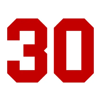 Polep vozidla Startovní číslo 30 (18 - tmavě červená) SAMOLEPKA NA AUTO, NÁLEPKA, FÓLIE, POLEP, TUNING, VLASTNÍ TEXT, TISK, AUTOSAMOLEPKY.cz, POLEPY, OBRÁZEK, LOGO, 3D STICKERS