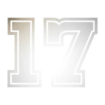 Polep vozidla SAMOLEPKA Startovní číslo 17 typ 5 (82 - odrazková reflexní bílá) NA AUTO, NÁLEPKA, FÓLIE, POLEP, TUNING, VLASTNÍ TEXT, TISK, AUTOSAMOLEPKY.cz, POLEPY, OBRÁZEK, LOGO, SAMOLEPKY