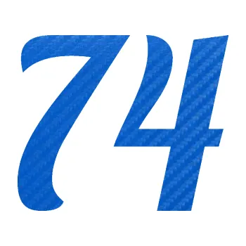 Polep vozidla Startovní číslo 74 typ 3 (57 - 3D karbon modrý) SAMOLEPKA NA AUTO, NÁLEPKA, FÓLIE, POLEP, TUNING, VLASTNÍ TEXT, TISK, AUTOSAMOLEPKY.cz, POLEPY, OBRÁZEK, LOGO, 3D STICKERS