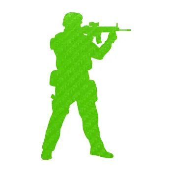 Samolepící dekorace SAMOLEPKA Voják 006 pravá (58 - 3D karbon zelený kawasaki) NA AUTO, NÁLEPKA, FÓLIE, POLEP, TUNING, VLASTNÍ TEXT, TISK, AUTOSAMOLEPKY.cz, POLEPY, OBRÁZEK, LOGO, SAMOLEPKY