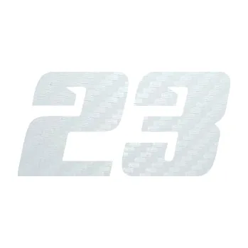 Polep vozidla SAMOLEPKA Startovní číslo 23 typ 6 (51 - 3D karbon bílý) NA AUTO, NÁLEPKA, FÓLIE, POLEP, TUNING, VLASTNÍ TEXT, TISK, AUTOSAMOLEPKY.cz, POLEPY, OBRÁZEK, LOGO, SAMOLEPKY